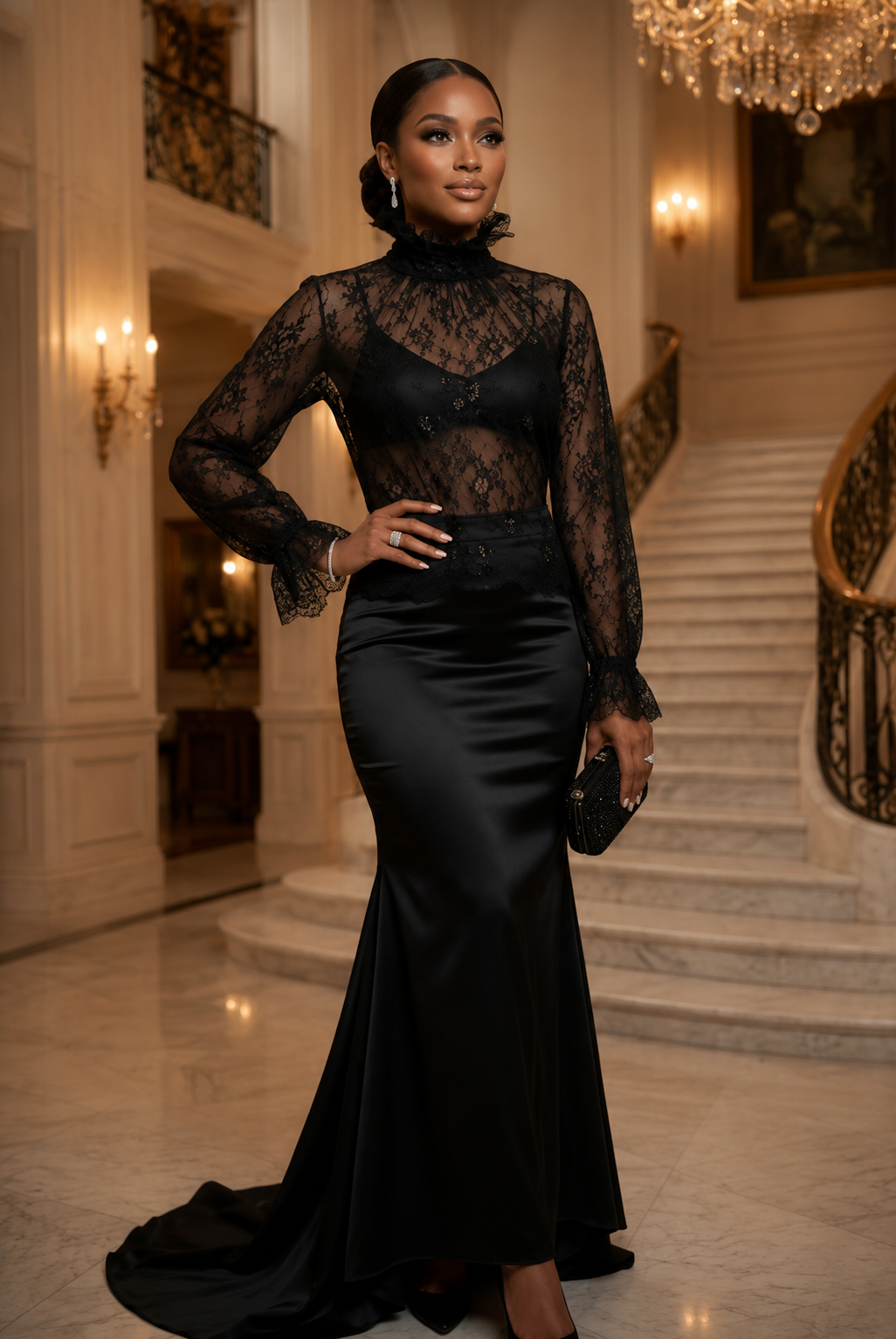 The Noir Lace Illusion Top